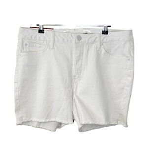 Seven7 Womens Weekend Short Size 14 Ariel White Fray Hem Stretch NWT